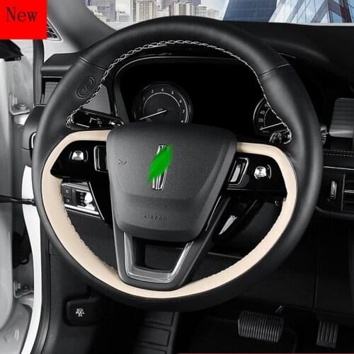 High-quality Leather Suede Non-slip Hand-sewn Car Steering Wheel Cover Set Suitable for Lincoln Corsair Aviator Car Accessories