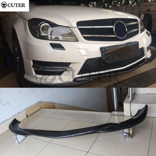 W204 C300 Carbon Fiber car Front Bumper Lip Spoiler for Mercedes-Benz W204 Sport bumper body kit 12-14