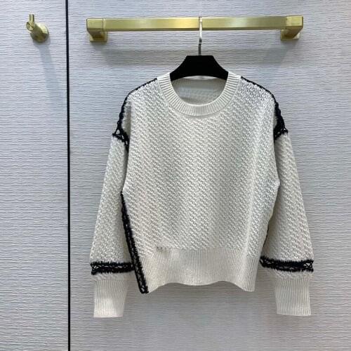 Sweater Women Knitted Ribbed Pullover Sweater 2021 Spring Summer Long Sleeve Jumper Soft Pull Femme