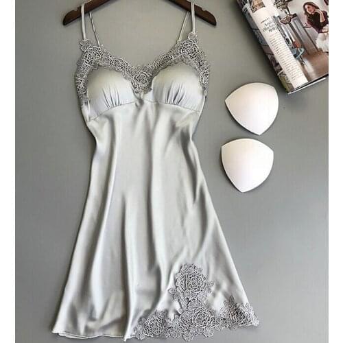 Women Sexy Lingerie Silk Nightgowns Satin Sleepwear Kimono Bathrobe Gown Nightdress Nightwear Ladies Casual Home Clothes