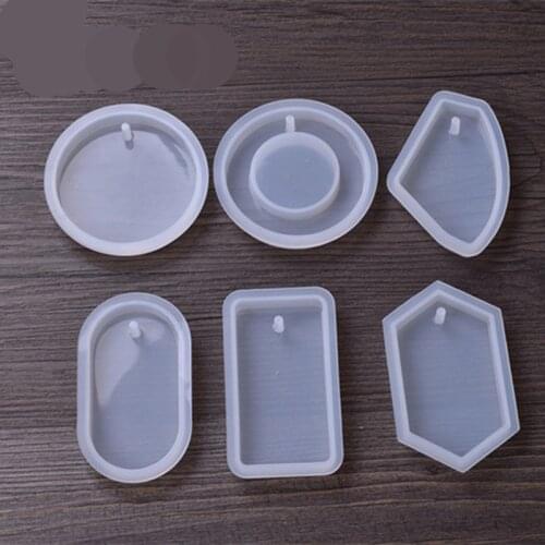 1pcs/lot UV Resin Perforated Silicone Mold Geometric Shape Irregular Rectangular Circle Pendant Jewelry Decorations Mold