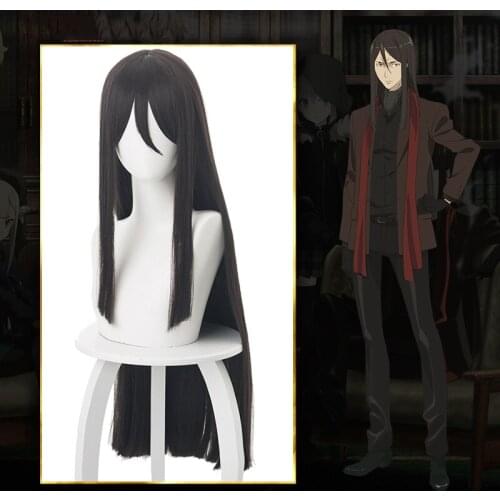2019 Anime Lord El-Melloi II Case Files Cosplay Wig Waver Velvet Cosplay Costume Fate Men Uniform 80cm Synthetic Black long Hair