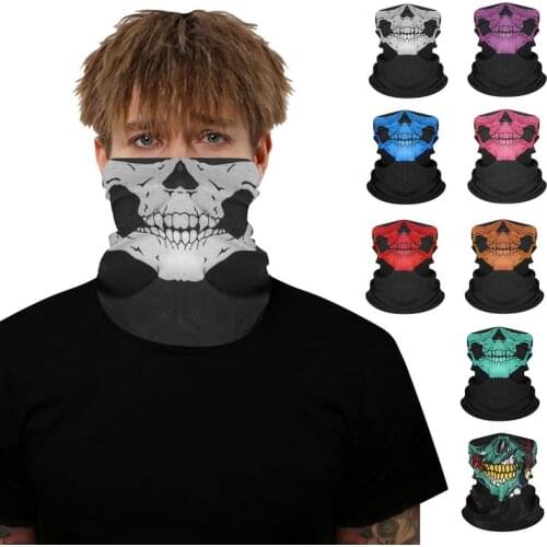 2021 Cycling Outdoor Skull Seamless Balaclava Magic Scarf Men Women Sun Protection Bandana Neck Gaiters Riding Camping Scarf