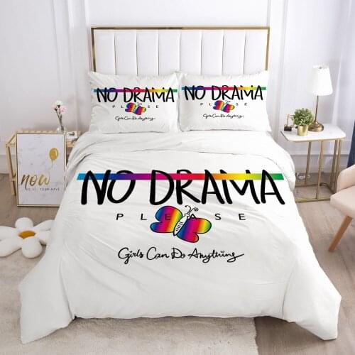 3D Duvet Cover Sets Bed Linens Bedding Set Quilt/Comforter Covers Pillow Case King Full Single Size Letter Design Bedclothes