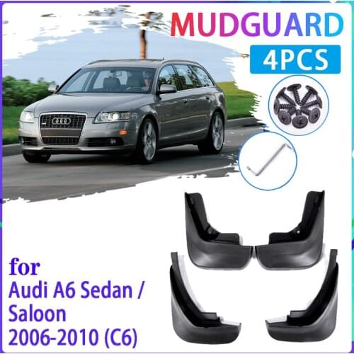 4 PCS Car Mud Flaps for Audi A6 Sedan Saloon C6 2006~2010 2007 2008 2009 Mudguard Splash Guards Fender Mudflaps Auto Accessories