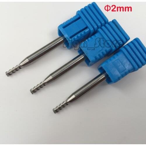 5Pcs 3F Aluminium End Mill 2mm Cutter CNC Router Endmill Drill Bit Three Flutes Milling Cutter 4*2*5*50mm