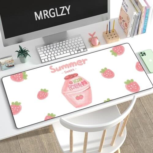 80x30 90x40 Large Writing Desk Mats Laptop Mouse Mat Kawaii Pink Mouse Pad Cute MousePads Gaming Deskpad for Office Home Gamer