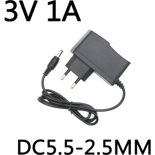 1pcs AC 100-240V DC 3V 1A 1000ma Adapter Converter Adaptor 3 V Volt Charger Power Supply drive for MINI micro dc motor