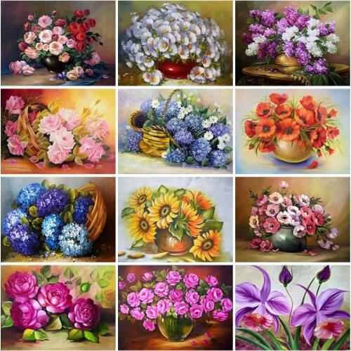 5D DIY Diamond Painting Flower Cross Stitch Kit Mosaic Floral Diamond Embroidery Rose Full Square Drill Home Decoration
