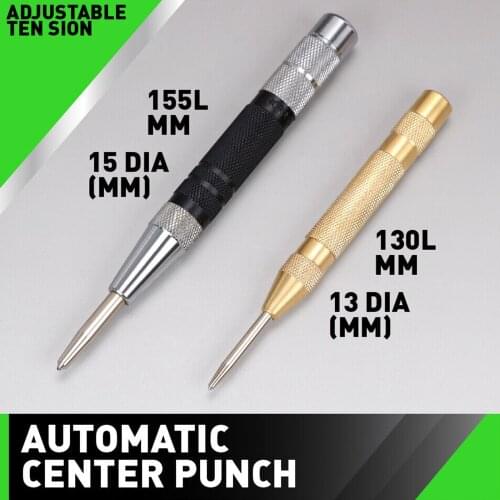 Automatic Center Pin Punch Spring Loaded Marking Starting Holes Tool Wood Press Dent Marker Woodwork Tool Drill Bit