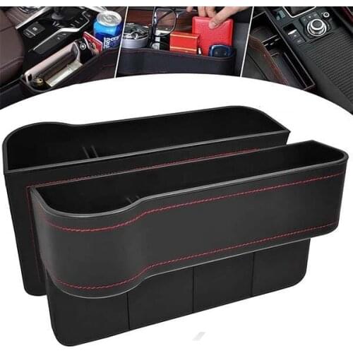 Car Seat Slot Storage Box Cup PU Leather Pocket Catcher Organizer Phone Bottle Cups Holder Multifunctional Car Accessories