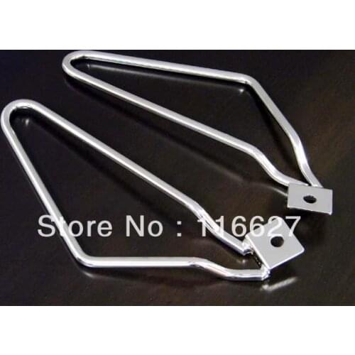 Freeshipping Chrome Saddlebag Supports For Harley Sportster 883 Iron XL883N Dyna Fat Bob FXDF