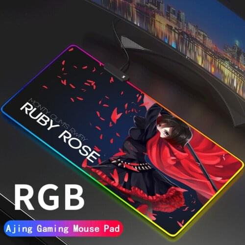 Large RGB Mouse Pad xxl Gaming Mousepad LED Mause Pad Gamer Ruby Rose Mouse Carpet Big Mause Pad PC Desk Mat with Backlit