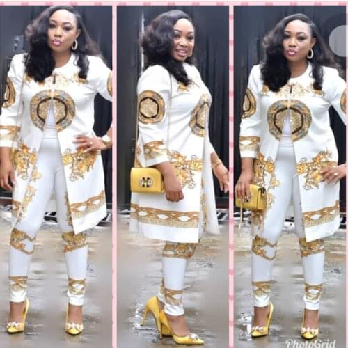 Pants Sets Silk Folding High-grade Digital Printing Diamond Shiny Coat Backing Pencil Blazer Suits Plus Size Vacation Outfits