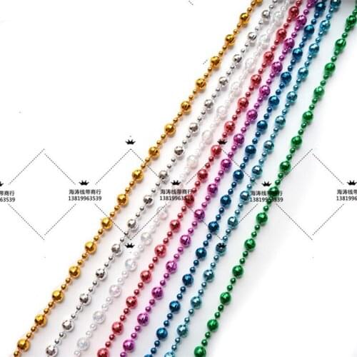 8MM Simulated-pearl Chain Plastic Connection Bead Chain Stage Costume Christmas Decoration DIY Handmade Materials Bead Chain