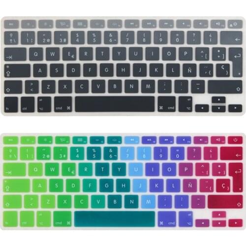 ES Spain Spanish EURO keyboard Cover for Mid 2009-Mid 2015 MacBook Pro 13 15 inch Retina/CD ROM A1502 A1425 A1278 A1398 A1286