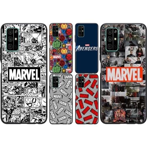 Marvel Logo Avengers For Huawei Honor 50 SE V30 View 20 V20 30i 30S 30 20S 20E 20i 20 Lite Pro Plus Black Phone Case