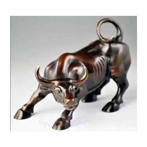 Décorations Bronze de grand Wall Street | Statue de taureau et de bœuf féroce, décorations pour la rue du mur