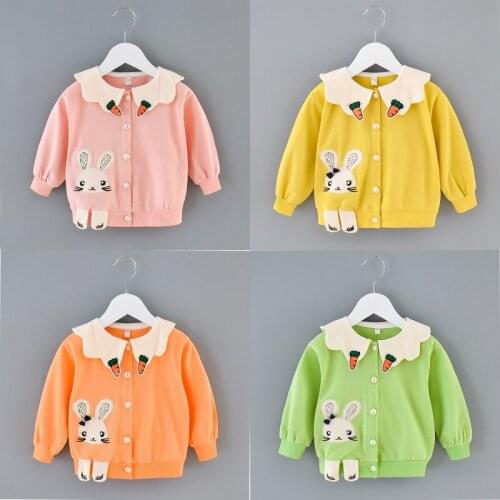 Baby Girls Clothes Kids Long Sleeves Autumn Winter Jackets Children Rabbit Cartoon Patchwork Sweet Coats Outerwear Outfits 1-4Y