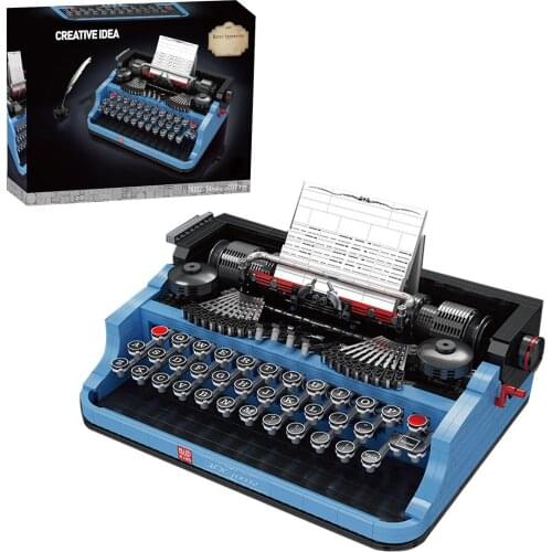 2139+Pcs Creative Small Particles Retro Typewriter Model Kits Building Blocks Toy For Children Educational Toys Birthday Gift