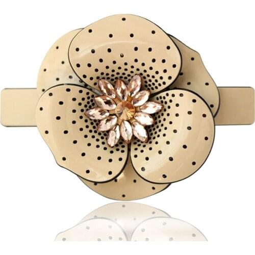 French Styles Hair Barrett Ornament - Acetate Cellulose Rhinestone Hair Accessory for Women Lady Classic Hair Clip Tiara Prom