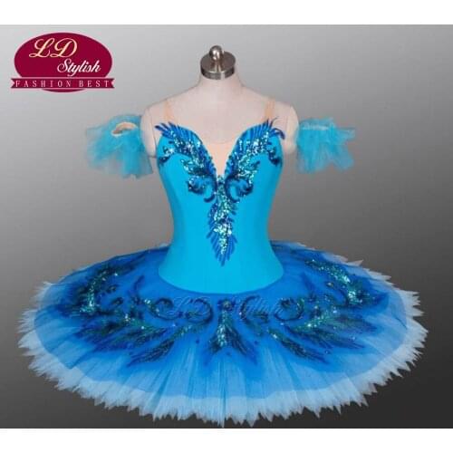 Blue Bird Ballet Costumes Sky Blue Adult Women Bellerina Dancewear Classical Ballet Tutus Professional Ballet Tutu LD0027