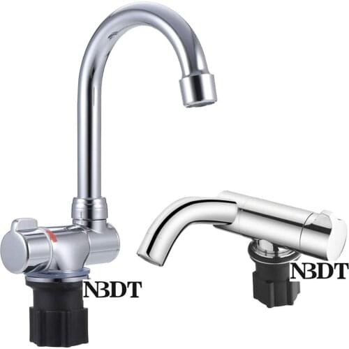 Chrome Brass RV Caravan Folding Faucet Single Hot Cold Water Mixer With Hose