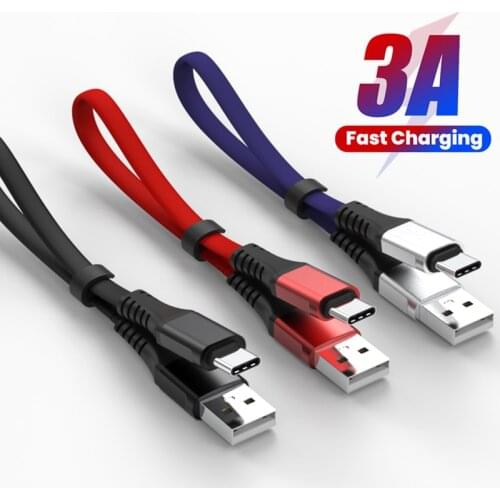 3A 30CM Short Fast Charging Cable Micro USB Type C 8 Pin Charge Wire USB C Sync Data Cord For iPhone 12 11 Xiaomi 11 Huawei P40