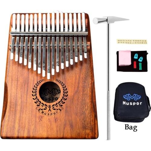 Muspor 17 Keys Wreath Acacia Kalimba Thumb Piano Mbira Finger Percussion Music Instrument Wooden African Calimba with Bag