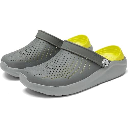 Mens Summer Clogs EVA Casual Beach Shoes Slip On LiteRidere Medical Slippers Male Soft Man Sandals
