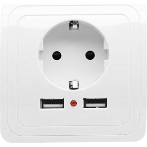 Smart Home POP Dual USB Port Wall Charger Adapter Charging 2400ma Wall Charger Adapter EU Plug Socket Power Outlet