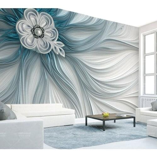 Bacaz Embossed Texture 3D Flower Wallpaper Mural 3d Wall Photo Mural for Living Room Sofa Background 3d Flower Wall paper Murals