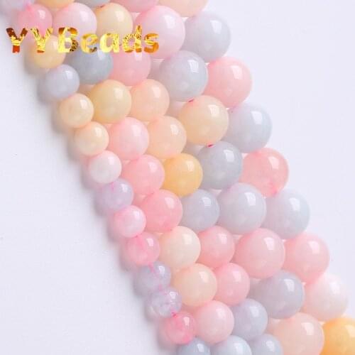 Natural Stone Colorful Chalcedony Beads Round Loose Beads DIY Bracelets Accessories For Jewelry Making 6 8 10mm 15'' Wholesale