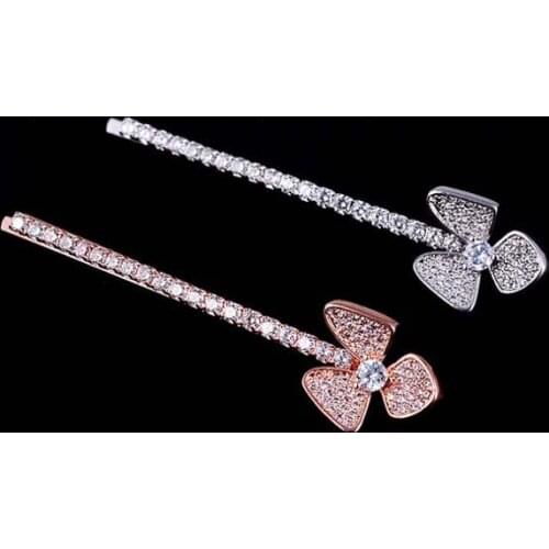 New Fashion Women Shiny Crystal Hairpin Elegant Butterfly Rhinestone Hair Barrette Clips