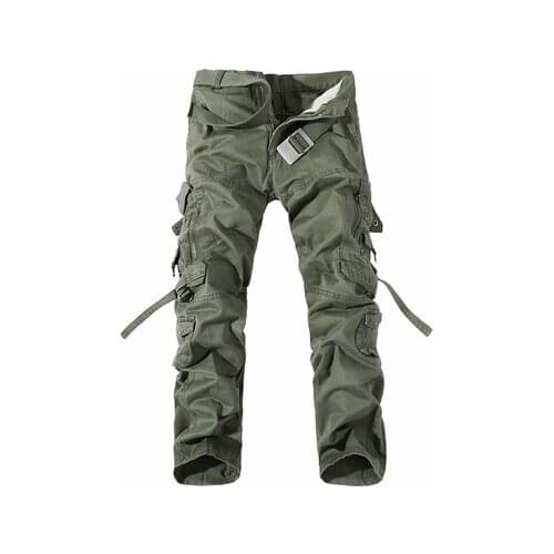 2019 New Men Cargo Pants Army Green Big Pockets Decoration Mens Casual Trousers Easy Wash Male Autumn Army Pants Plus Size 42
