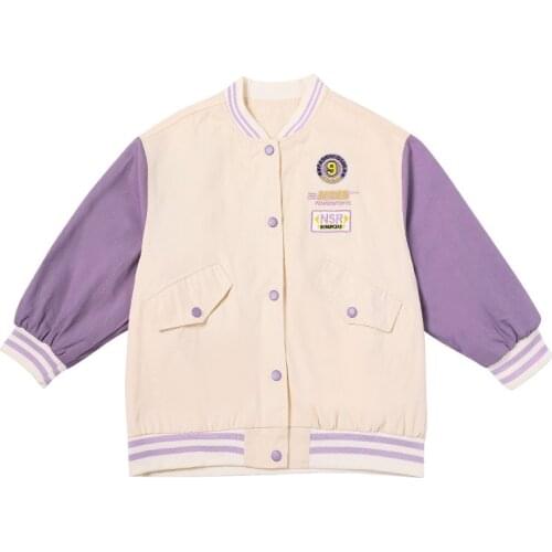 2021 New 8 10 years Girls Casual Jackets Buttons Baseball Coat Spring Autumn Teen Girls Clothes 11 12 13 14 years