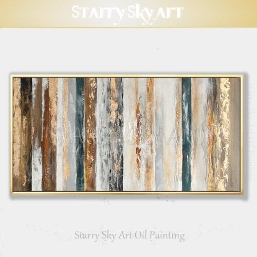New Arrivals Hand-painted Contemporary Wall Art Golden Abstract Oil Painting on Canvas Interior Design Art Golden Oil Painting