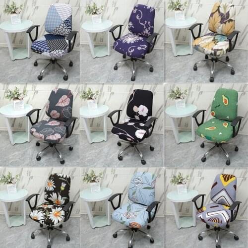 Office Elastic Waterproof Split Chair Cover Meeting Room Swivel Chair Cover Rotating Computer Chair Stretch Washable Slipcover