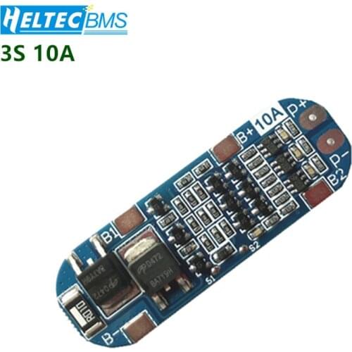 3S 10A Lithium Battery Protection Board 11.1V 12V 12.6V BMS overcharged/short-circuit