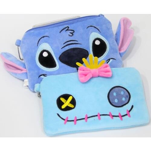 Disney Coin Plush Purse Cartoon Stitch Doll Bag lady Clutch cute holder card storage