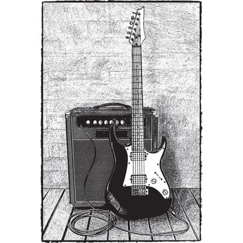 Clear Stamps Electric Guitar Art Music Cool Sound For DIY Scrapbook Photo Album Craft Card 2021 New