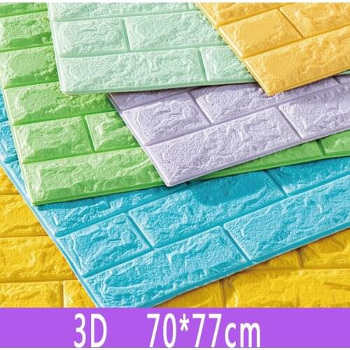Self-Adhesive 3D Wall Sticker Imitation Brick Marble Embossed DIY Home Decoration Wallpaper Kidroom Kitchen Bedroom For Kids