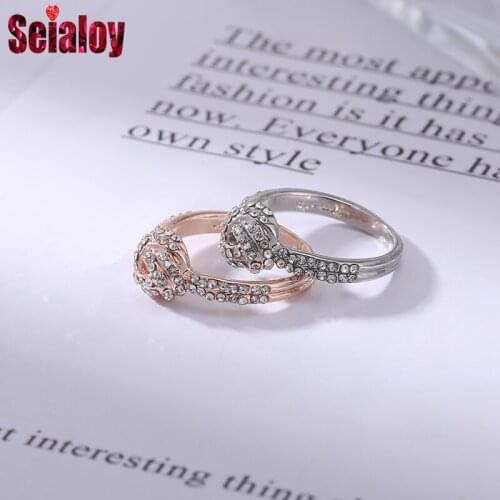 Seialoy Shiny Intertwined Mind Rings For Women Original Friendship Stackable Silver Color Rings Couple Wedding Engagement Gift