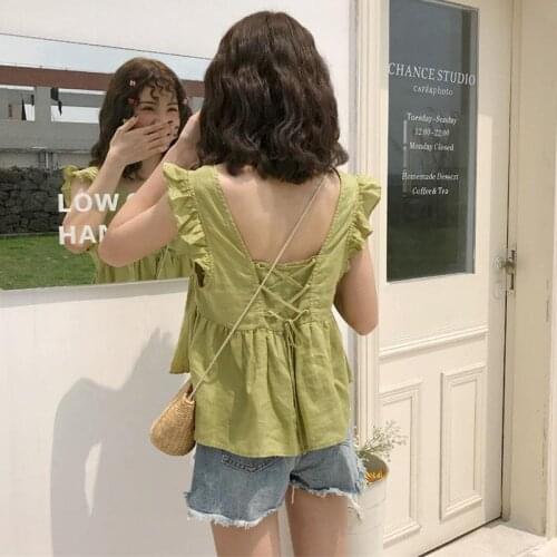 Women Tanks Tops Camisole Womens Summer Loose Green Sleeveless Top Camis Crop Top For Women