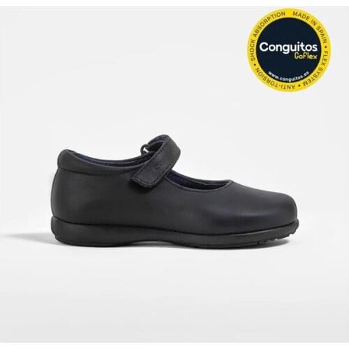 School shoes in navy blue girl with velcro, of Coons