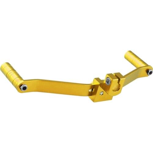 Universal Motorcycle Aluminum Alloy Dual Head 2 Way Gear Lever Footrest Pedal Shifter Motorcycle Accessories (Black)