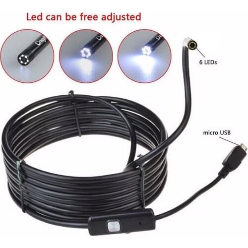 6LED5.5mm Android Endoscope Waterproof Snake Borescope USB Inspection Camera 5M