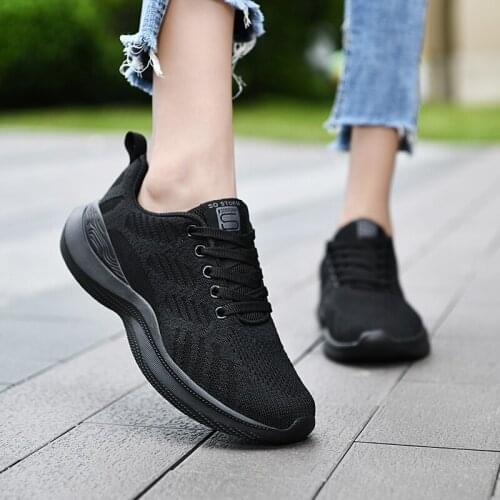 Fashion Women Running Shoes Outdoor Sports Shoes Breathable Mesh Comfort Jogging Mesh Shoes Air Cushion Lace Up Ladie Sneakers