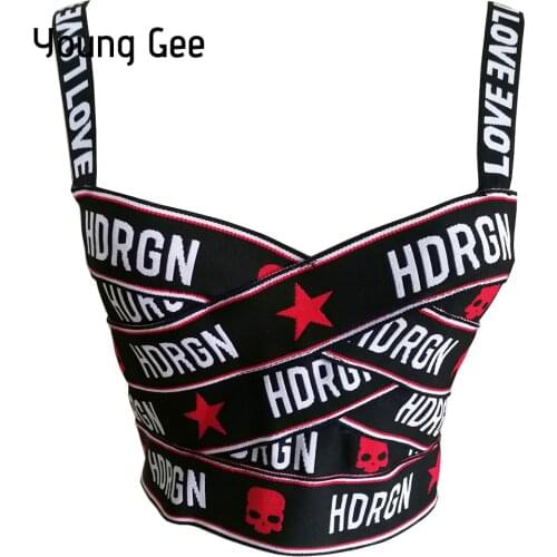 Young Gee Womens Bralette Crop Top Sexy Girl Halloween Shirt Fashion Camisole Sleeveless Cropped Tank Tops Streetwear feminino