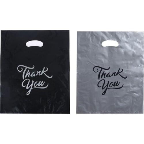1 Pc Thank You Merchandise Bag Women Men Reusable Retail Shopping Bag Large Capacity Casual Handbag for Party Stores Clothes
